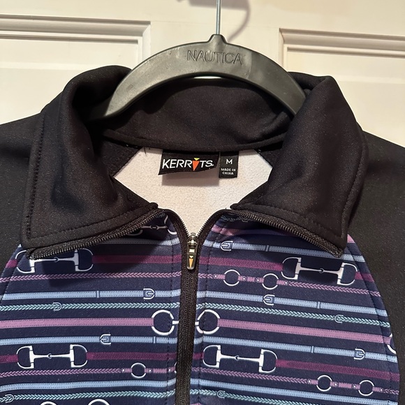 Kerrits Women's Black and Striped Equestrian Hoodie - Picture 2 of 3